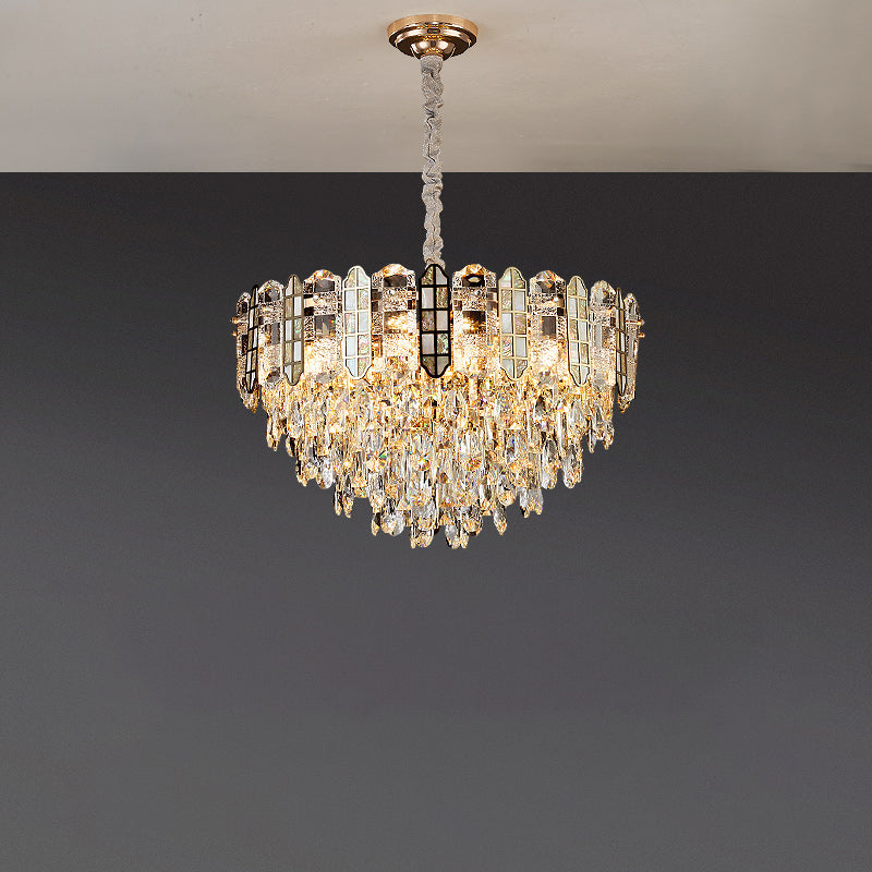 Antizer Luxury Large Tiered Crystal Chandelier