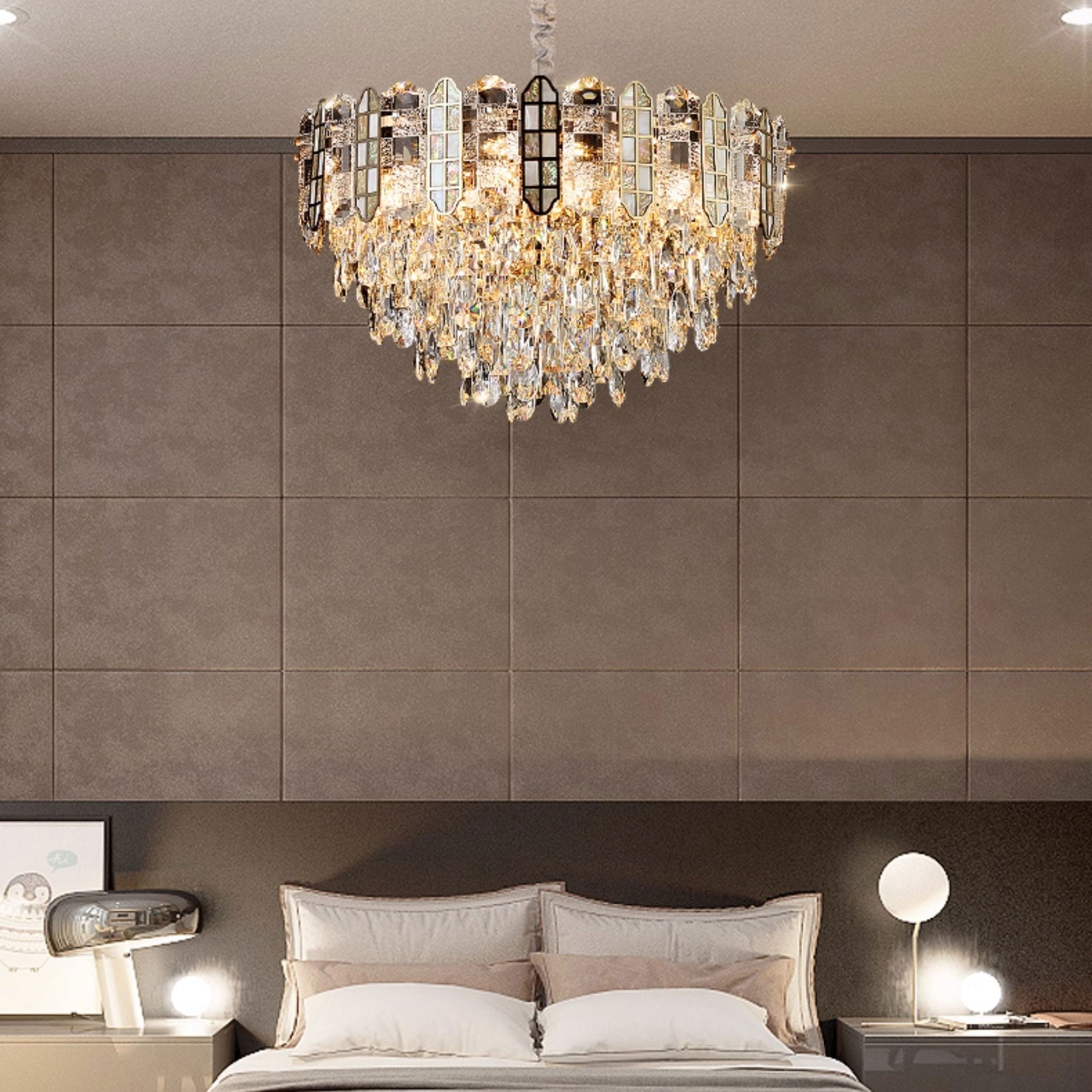 Antizer Luxury Large Tiered Crystal Chandelier