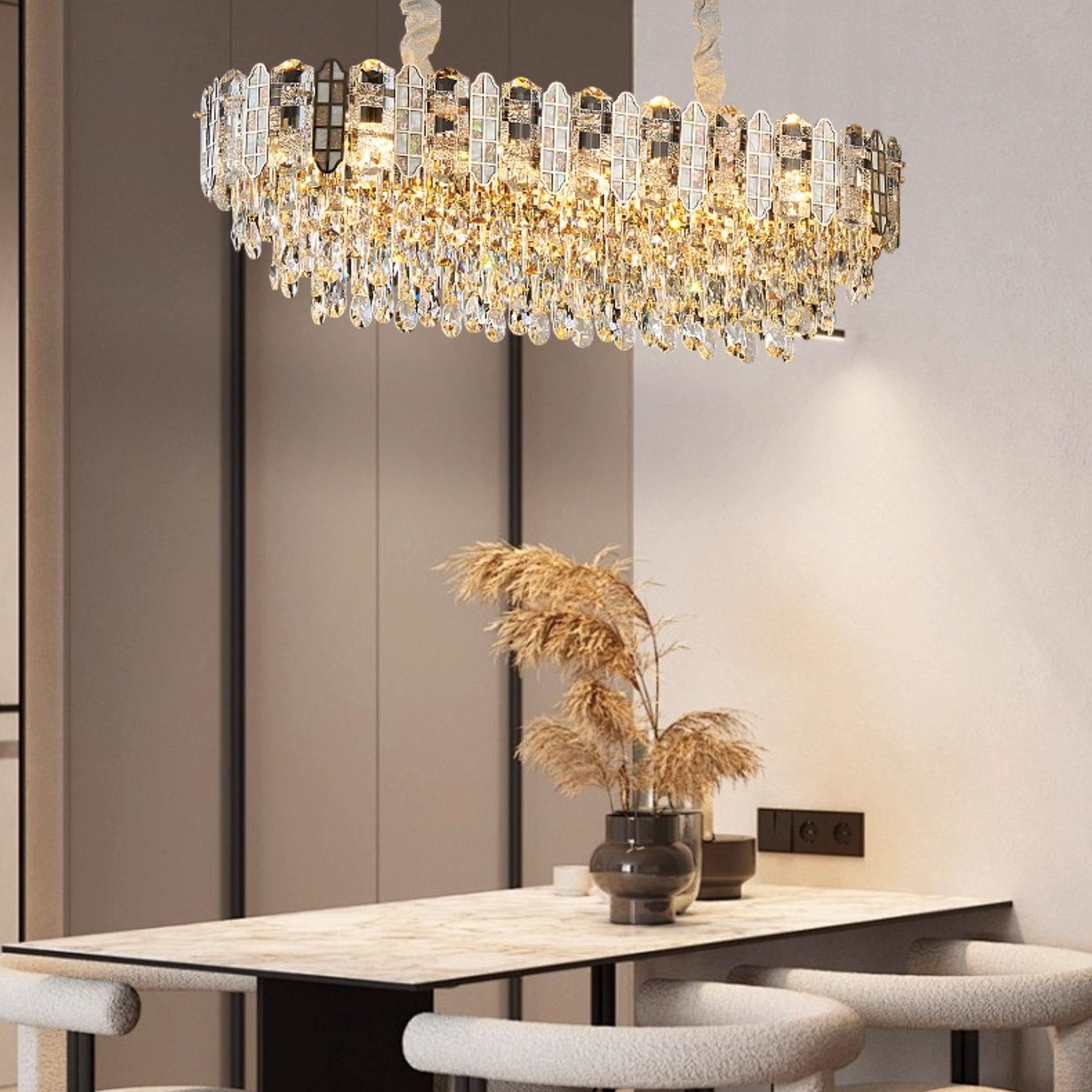 Antizer Luxury Large Tiered Crystal Chandelier