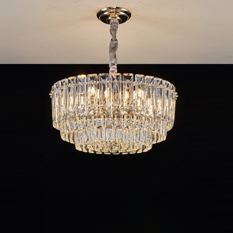 Antizer Modern Luxury Stepped Crystal Chandelier