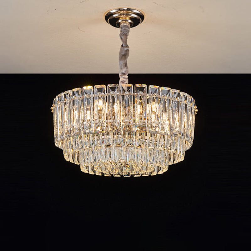 Antizer Modern Luxury Stepped Crystal Chandelier