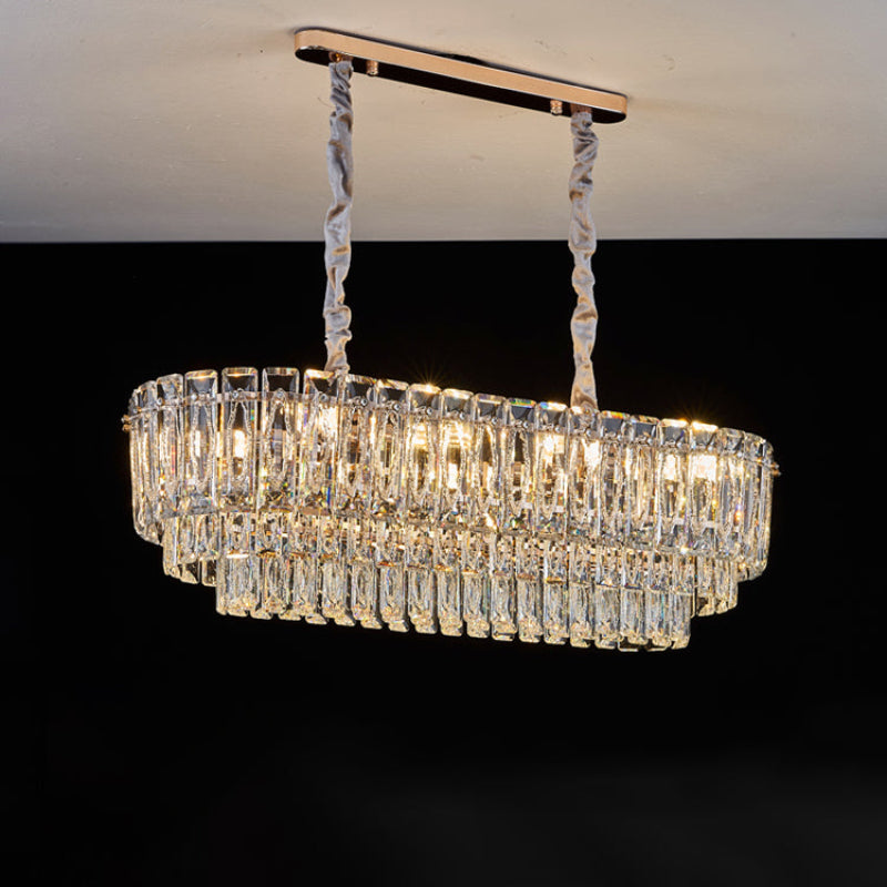 Antizer Modern Luxury Stepped Crystal Chandelier
