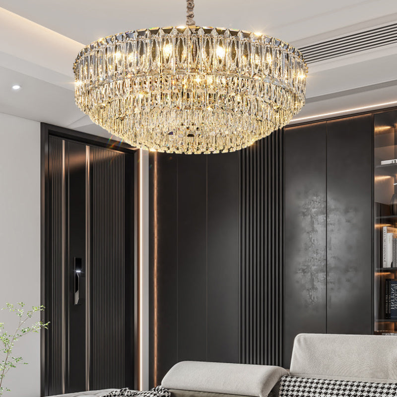 Antizer Modern Luxury Stepped Crystal Chandelier