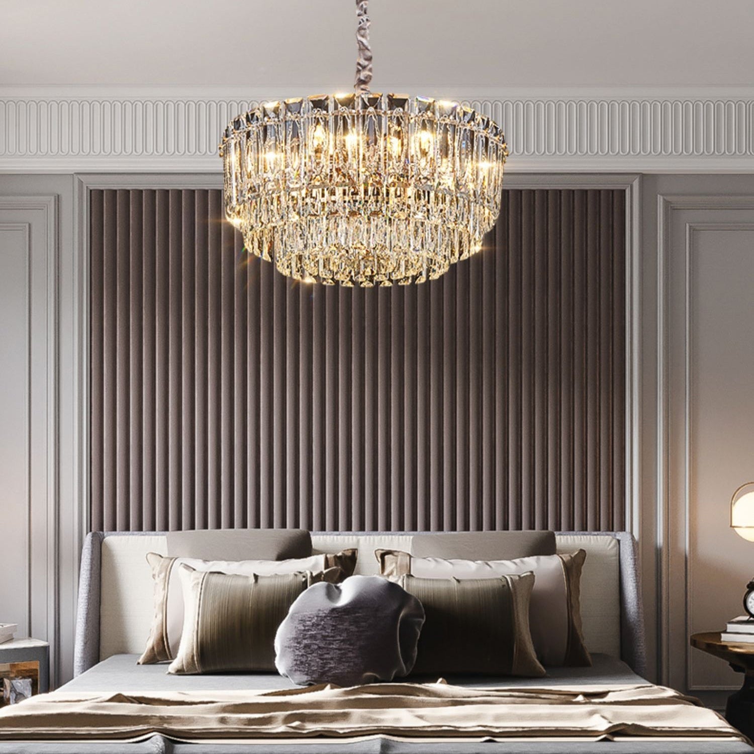 Antizer Modern Luxury Stepped Crystal Chandelier