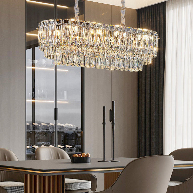 Antizer Modern Luxury Stepped Crystal Chandelier