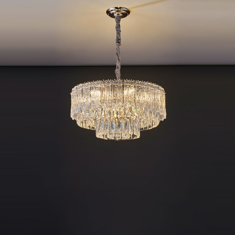 Antizer Art Luxury Tiered Round/Oval Crystal Chandelier