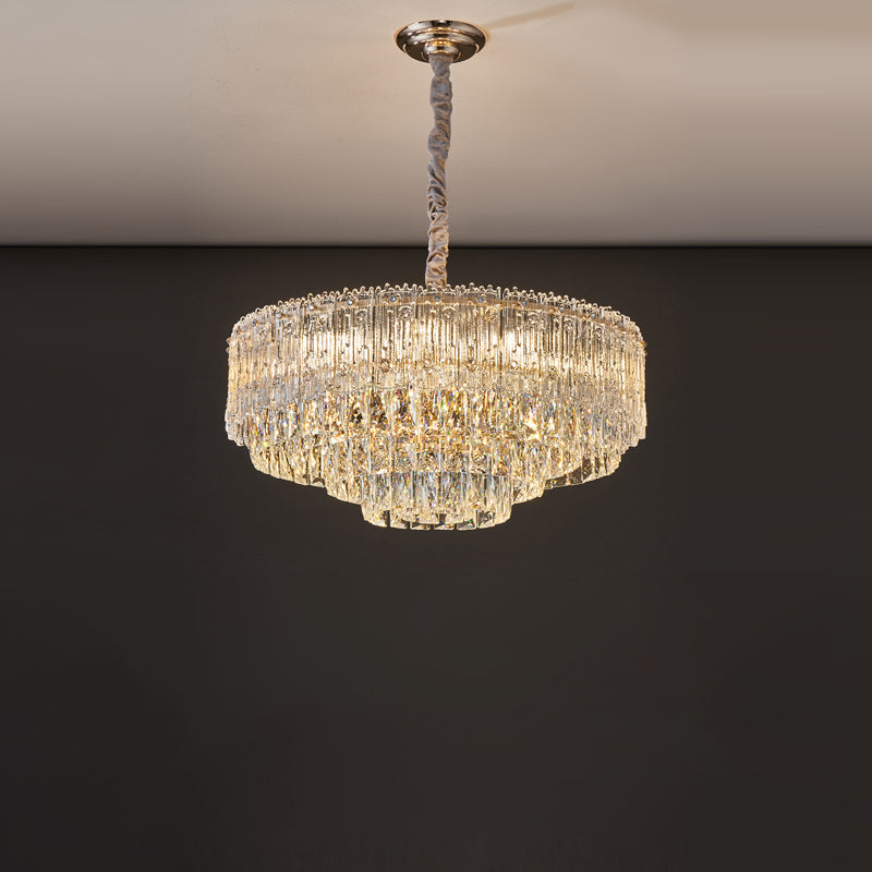 Antizer Art Luxury Tiered Round/Oval Crystal Chandelier