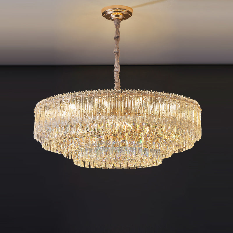 Antizer Art Luxury Tiered Round/Oval Crystal Chandelier