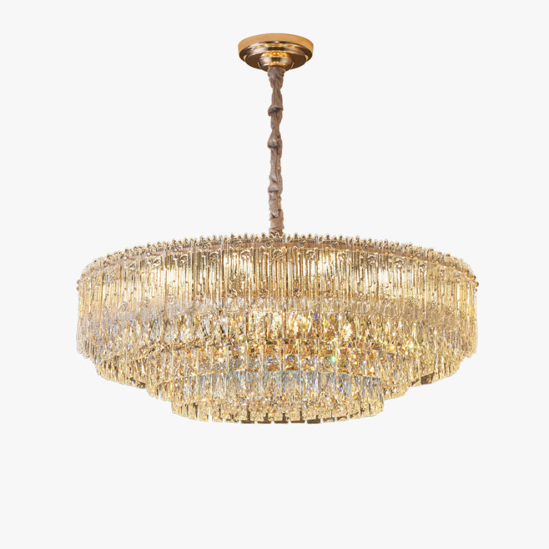 Antizer Art Luxury Tiered Round/Oval Crystal Chandelier