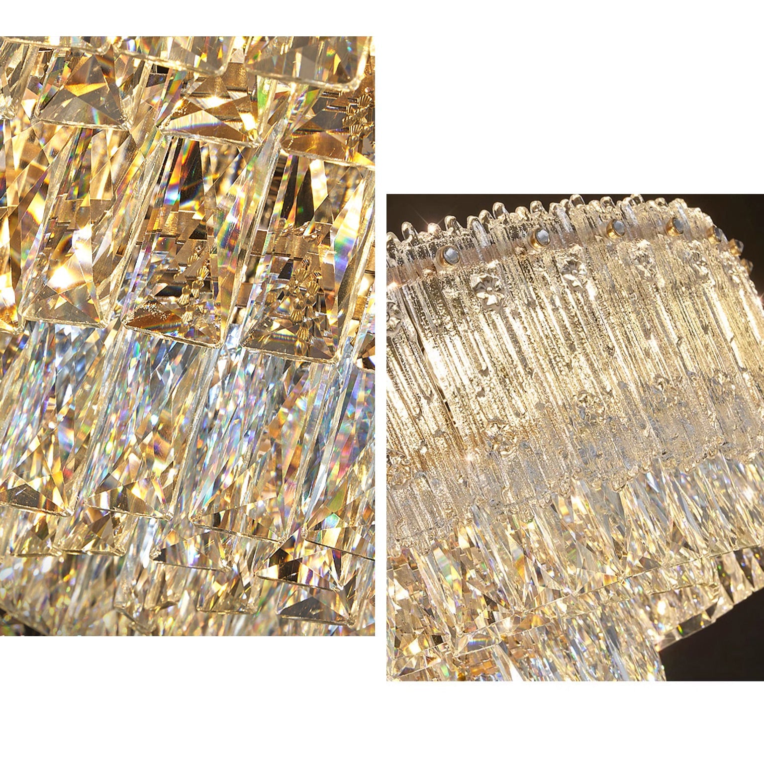 Antizer Art Luxury Tiered Round/Oval Crystal Chandelier