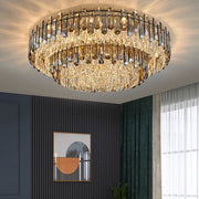 Antizer Luxury Smoked Crystal Round Ceiling Light