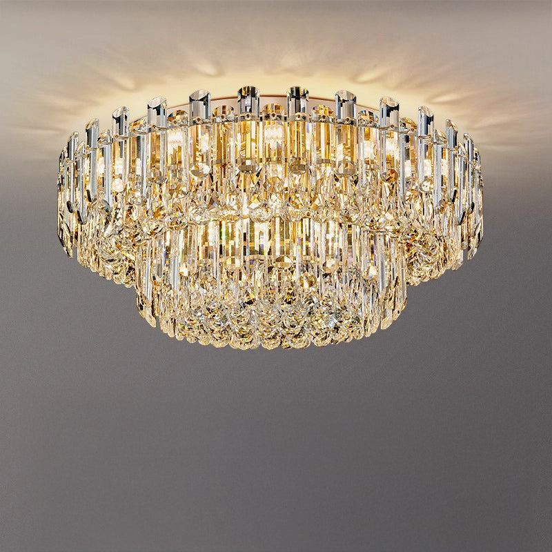 Antizer Modern Luxury Crystal Flush Mount Ceiling Light