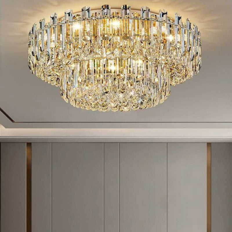 Antizer Modern Luxury Crystal Flush Mount Ceiling Light