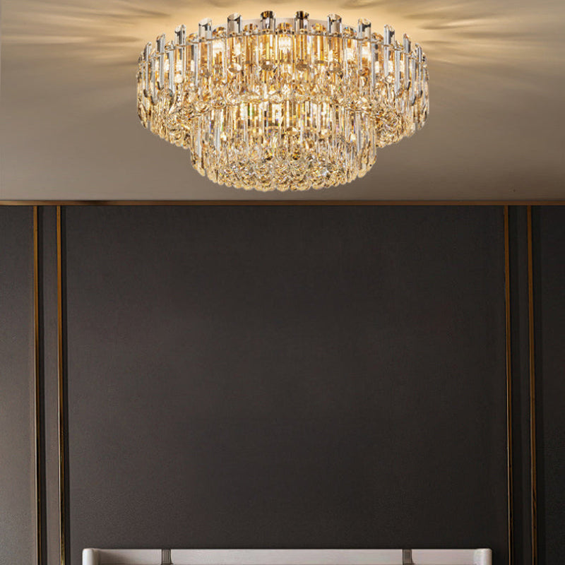 Antizer Modern Luxury Crystal Flush Mount Ceiling Light