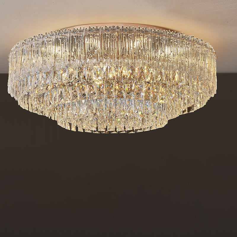 Antizer Luxury Large Crystal Tiered Ceiling Light