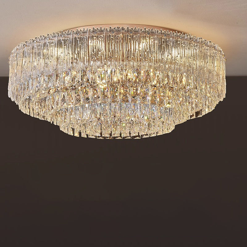 Antizer Luxury Large Crystal Tiered Ceiling Light