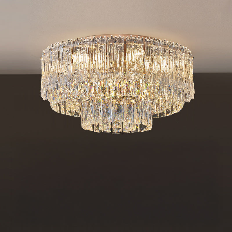 Antizer Luxury Large Crystal Tiered Ceiling Light