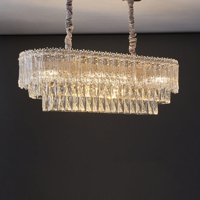Antizer Luxury Large Crystal Tiered Ceiling Light