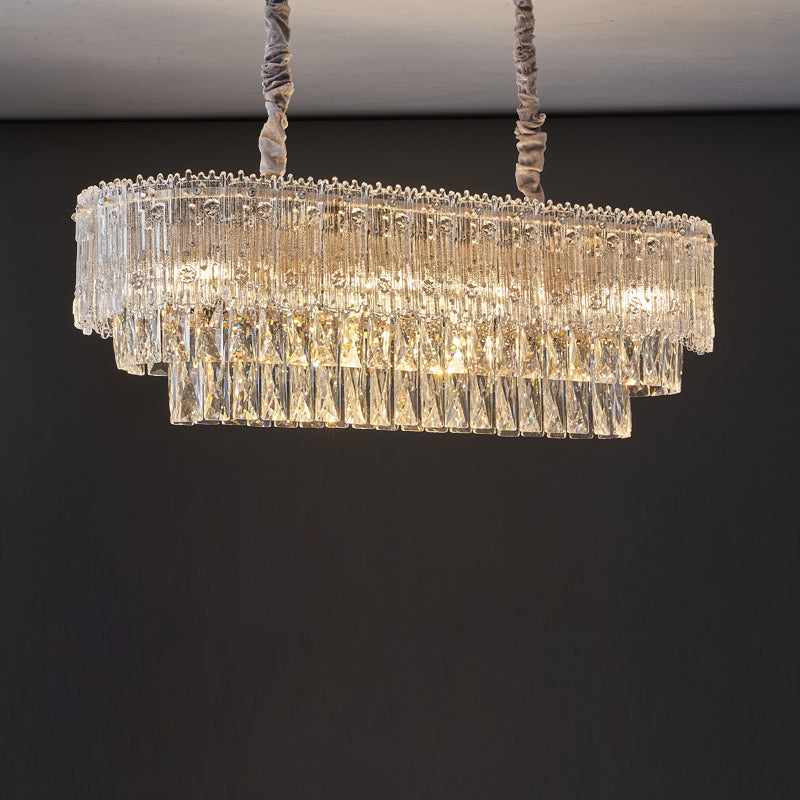 Antizer Luxury Large Crystal Tiered Ceiling Light