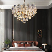 Antizer Modern Art Floral Crystal Tiered Chandelier