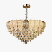 Antizer Luxury Golden Leaf Crystal Chandelier