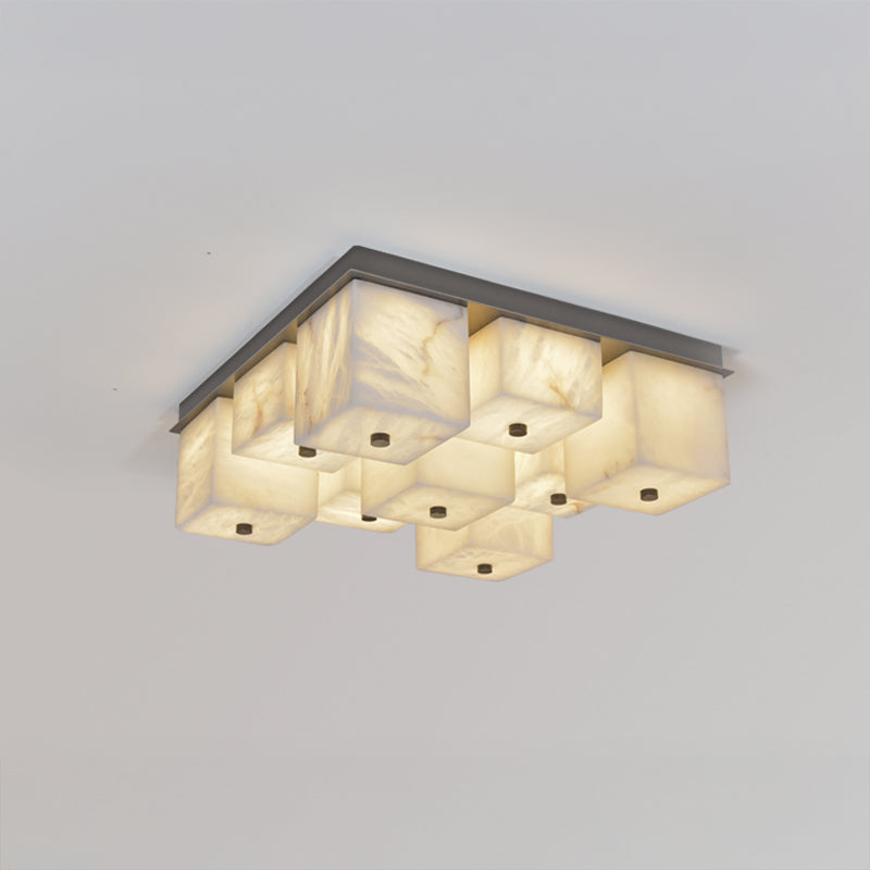 Antizer Modern Art Alabaster Square Ceiling Light