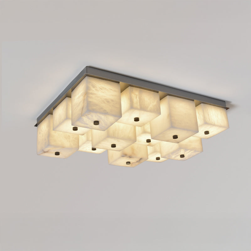 Antizer Modern Art Alabaster Square Ceiling Light