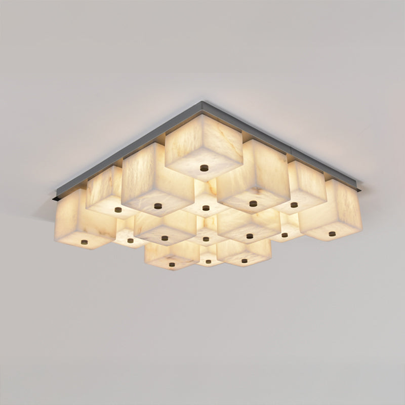 Antizer Modern Art Alabaster Square Ceiling Light