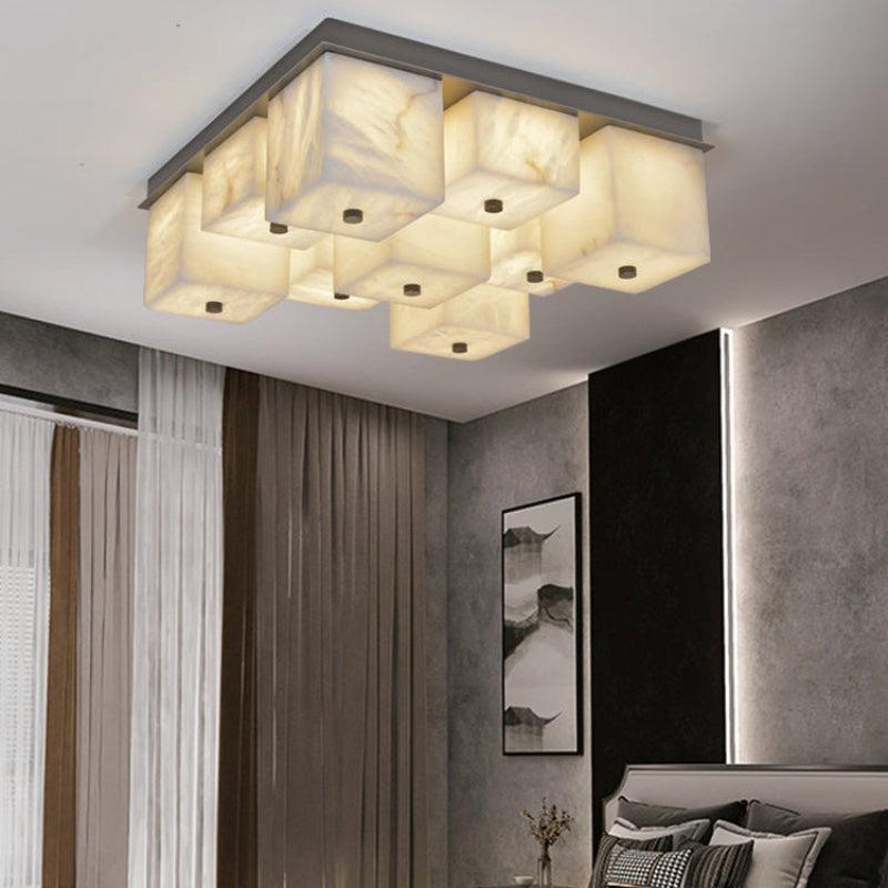 Antizer Modern Art Alabaster Square Ceiling Light
