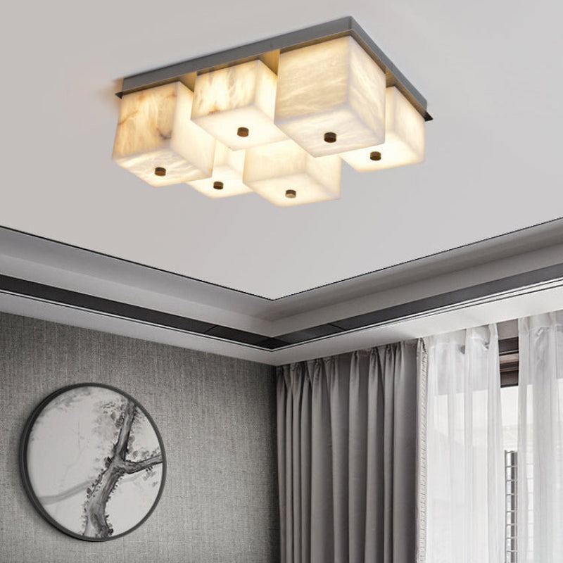 Antizer Modern Art Alabaster Square Ceiling Light