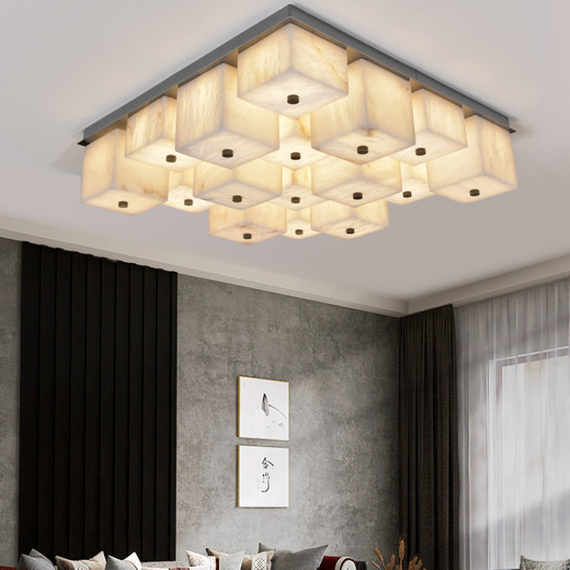 Antizer Modern Art Alabaster Square Ceiling Light