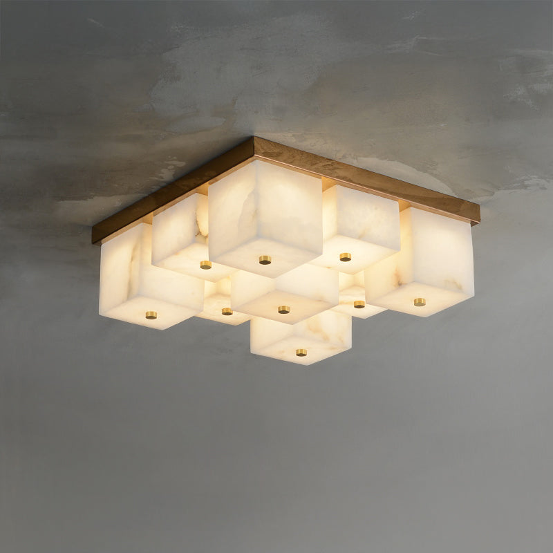 Antizer Modern Art Alabaster Square Ceiling Light