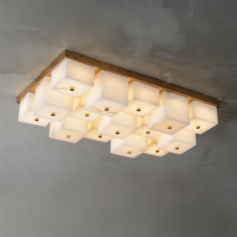 Antizer Modern Art Alabaster Square Ceiling Light