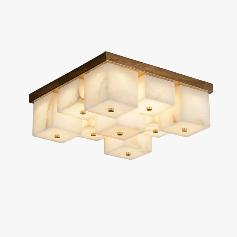 Antizer Modern Art Alabaster Square Ceiling Light