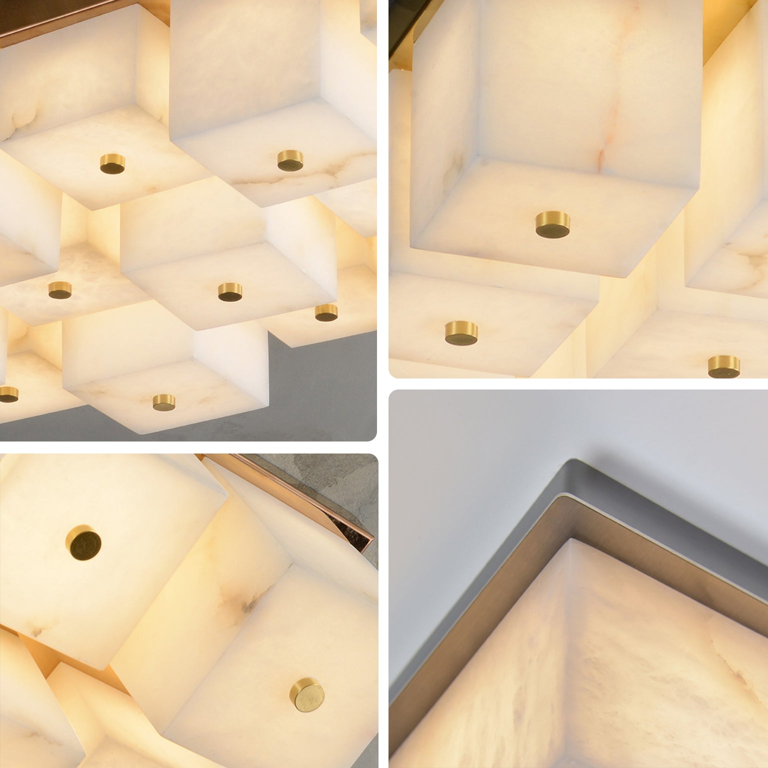 Antizer Modern Art Alabaster Square Ceiling Light