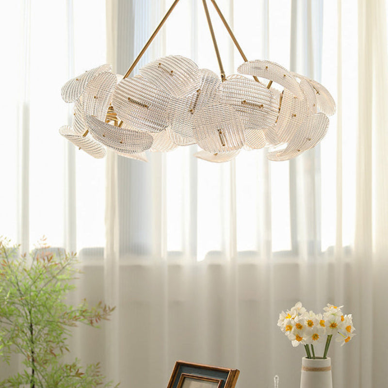 Antizer Artistic Modern Petal Glass Chandelier