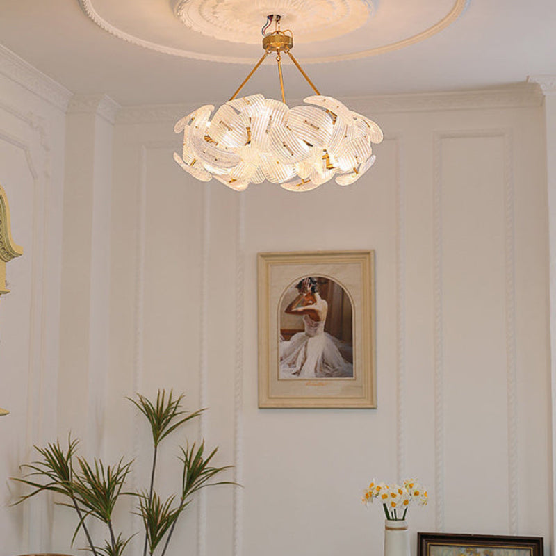 Antizer Artistic Modern Petal Glass Chandelier