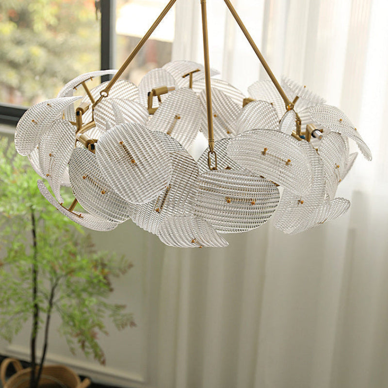 Antizer Artistic Modern Petal Glass Chandelier