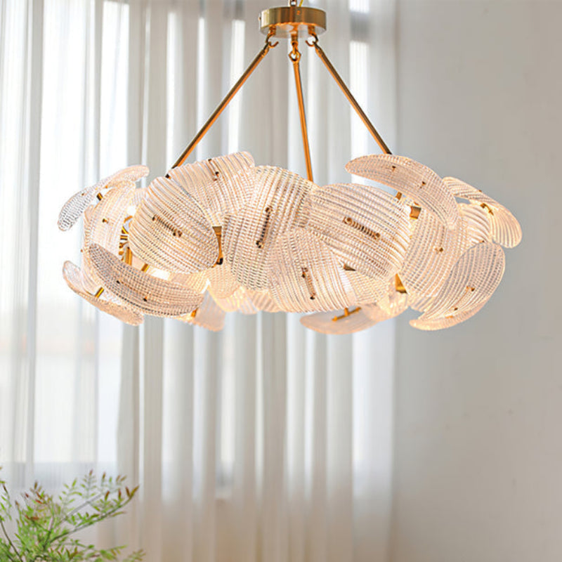 Antizer Artistic Modern Petal Glass Chandelier