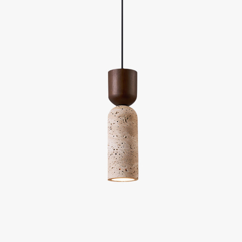 Antizer Dome Wood Travertine Pendant Light