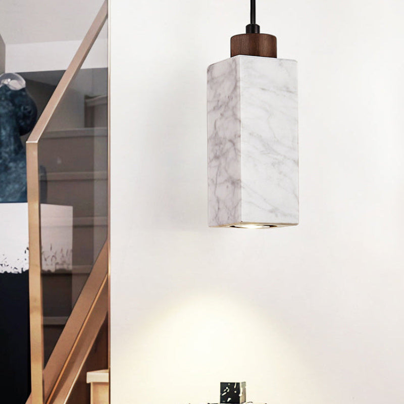 Antizer Minimalist Rectangular Travertine Pendant Light