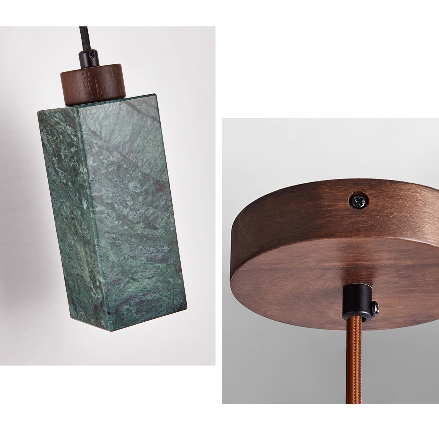 Antizer Minimalist Rectangular Travertine Pendant Light