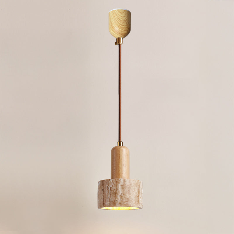Antizer Cylinder Dome Travertine Pendant Light
