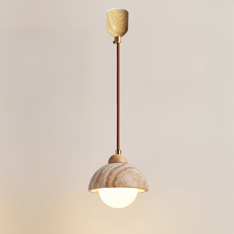 Antizer Cylinder Dome Travertine Pendant Light