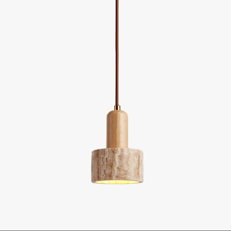 Antizer Cylinder Dome Travertine Pendant Light