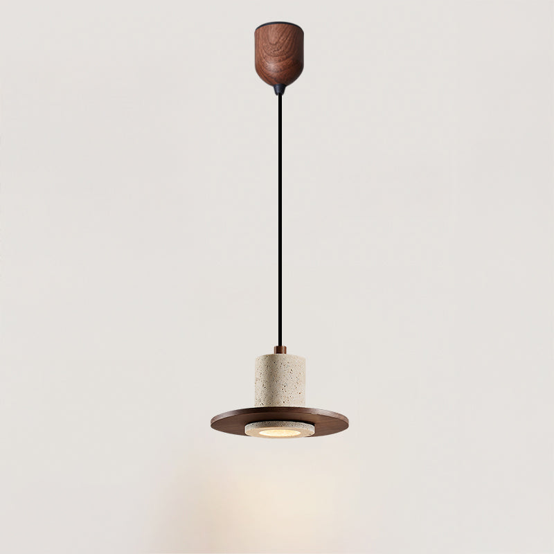 Antizer Vintage Hat Travertine Pendant Light