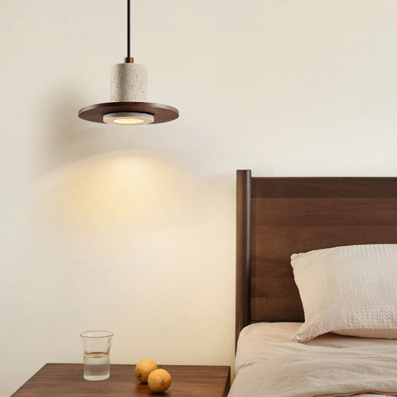 Antizer Vintage Hat Travertine Pendant Light