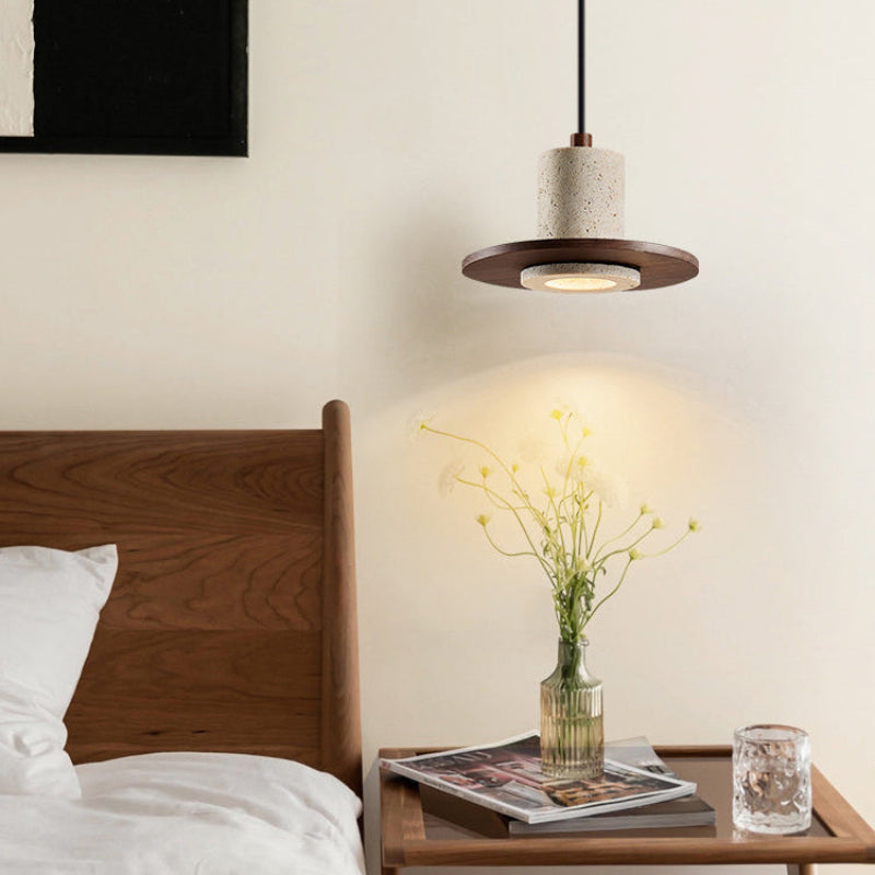 Antizer Vintage Hat Travertine Pendant Light