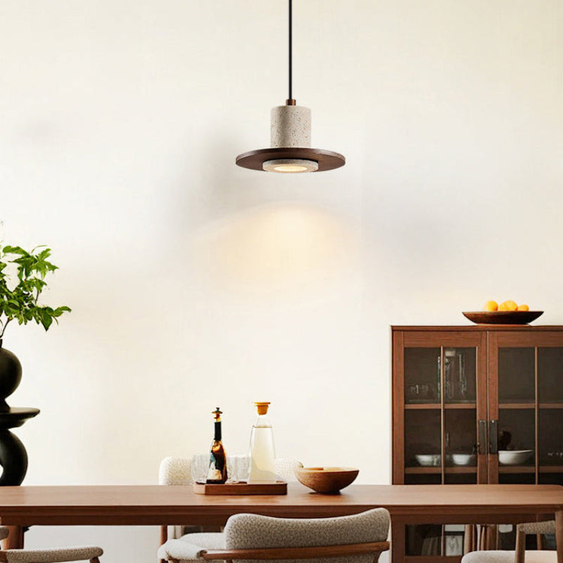 Antizer Vintage Hat Travertine Pendant Light