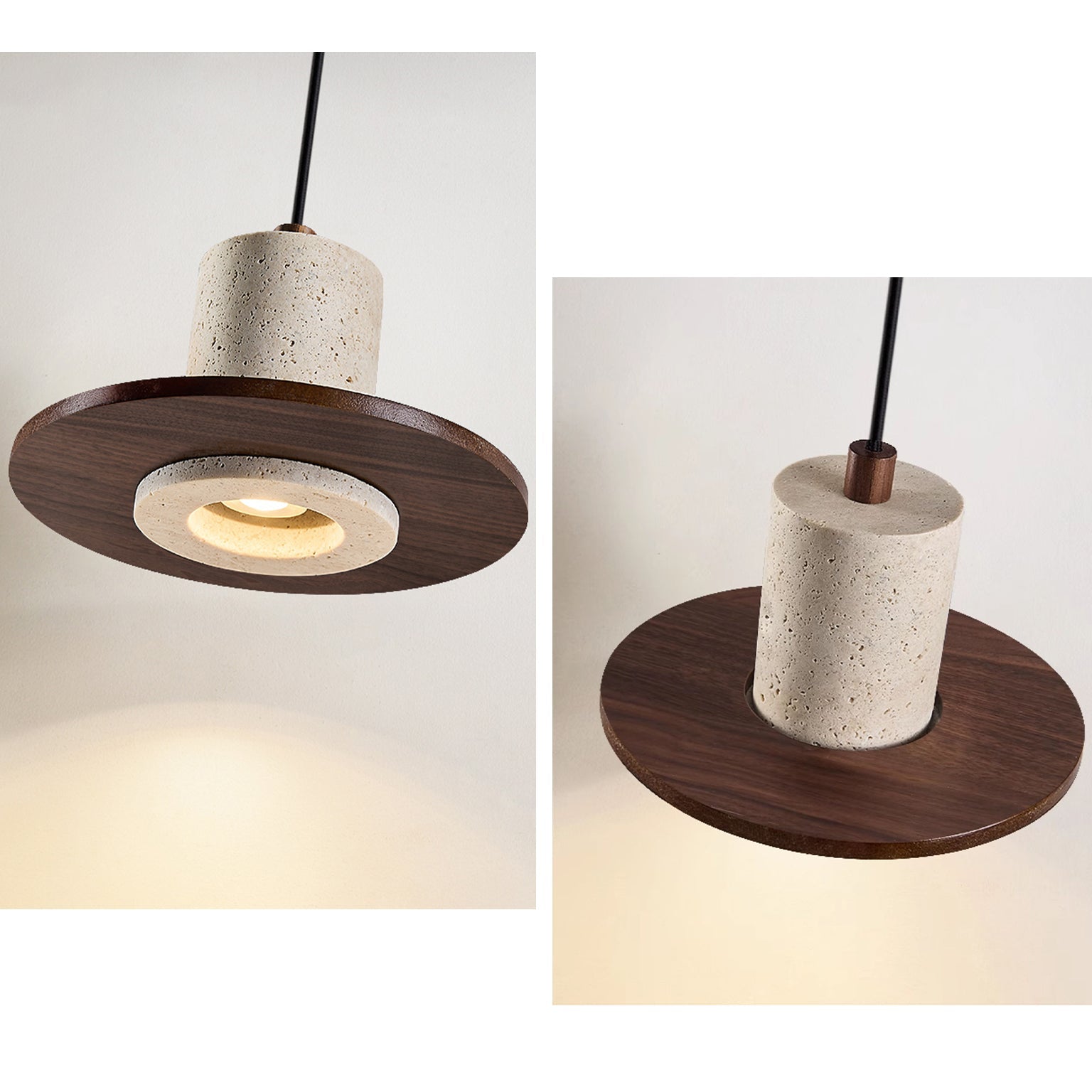 Antizer Vintage Hat Travertine Pendant Light